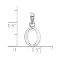 thumbnail image 3 of Diamond2Deal 14K White Gold Block Letter O Initial Pendant for Women, 3 of 6
