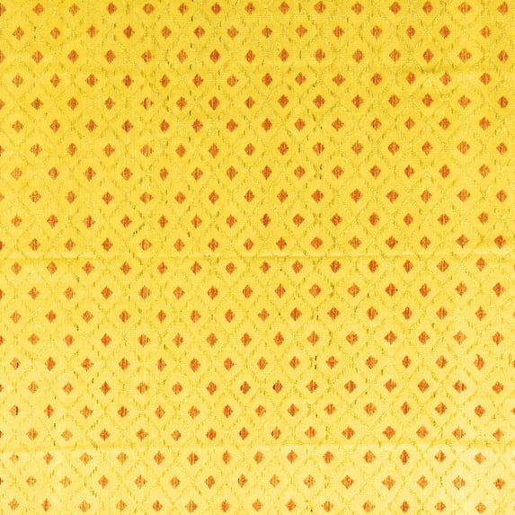 Ahgly Company Machine Washable Indoor Square Abstract Yellow Modern Area Rugs, 4' Square