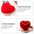 thumbnail image 3 of 1 Pc Portable Handbag Heart Shape Clutch Bag Evening Bag without Chain (Red), 3 of 6