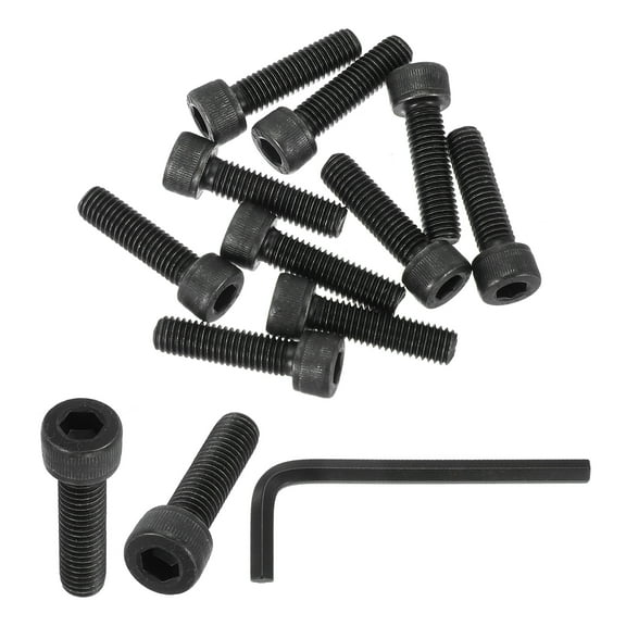 M8 x 30mm Hex Socket Head Screws Cap Bolt, 10 Pack 12.9 Grade Carbon Steel Hexagon Socket Screw  with Hex Wrenches