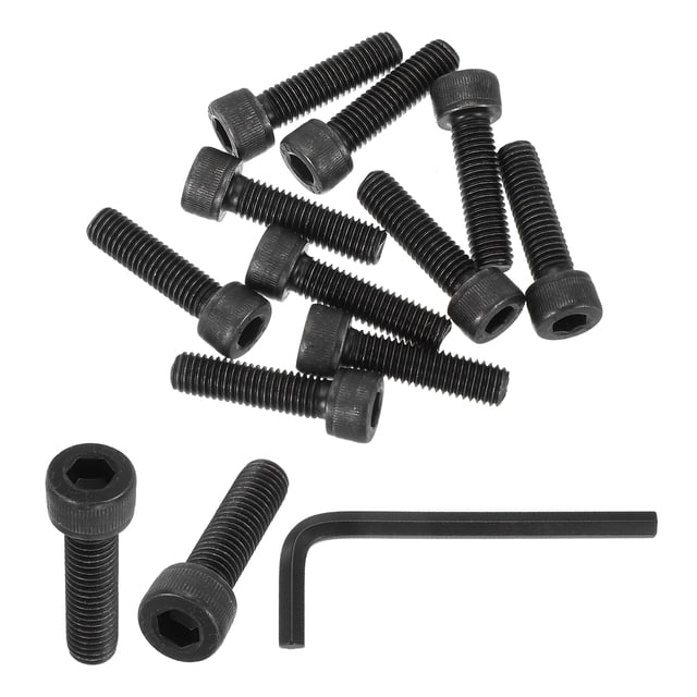 Tornillos de cabeza hexagonal M8 x 30mm, 10 paquetes de tornillos de cabeza hexagonal de acero al carbono de grado 12.9 con llaves hexagonales