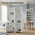 thumbnail image 2 of Jostyle 4 Panel Room Divider Privacy Screen with Storage Shelves - Foldable Partition with Natural Paulownia Wood Frame for Living Room, Bedroom, Office White, 2 of 10