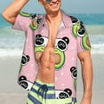 thumbnail image 7 of Disketp Hawaiian Shirts For Men,Panda Avocado Print Mens Casual Short Sleeve Button Down Shirts Beach Shirt, 7 of 7