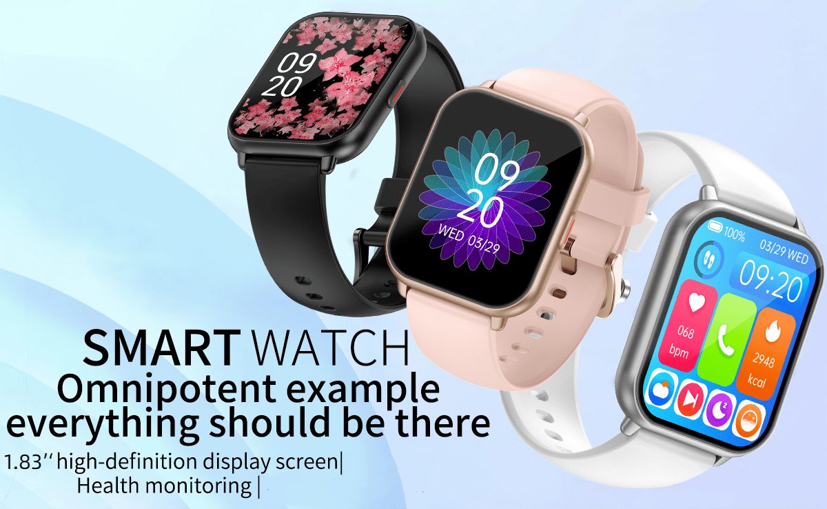 SupDevice Smart Watches with BT Call/Message Reminder, 1.85" HD Touch Screen, 100+ Sports/Fitness Tracker (Blue)