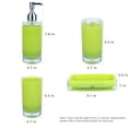 thumbnail image 3 of Bathroom Accessories Thick Acrylic Plastic Cup, Toothbrush Holder, soap Dispenser, soap Plate, Four Piece Set of Bathroom Supplies, Cylindrical Type Simple Style (Green), 3 of 8