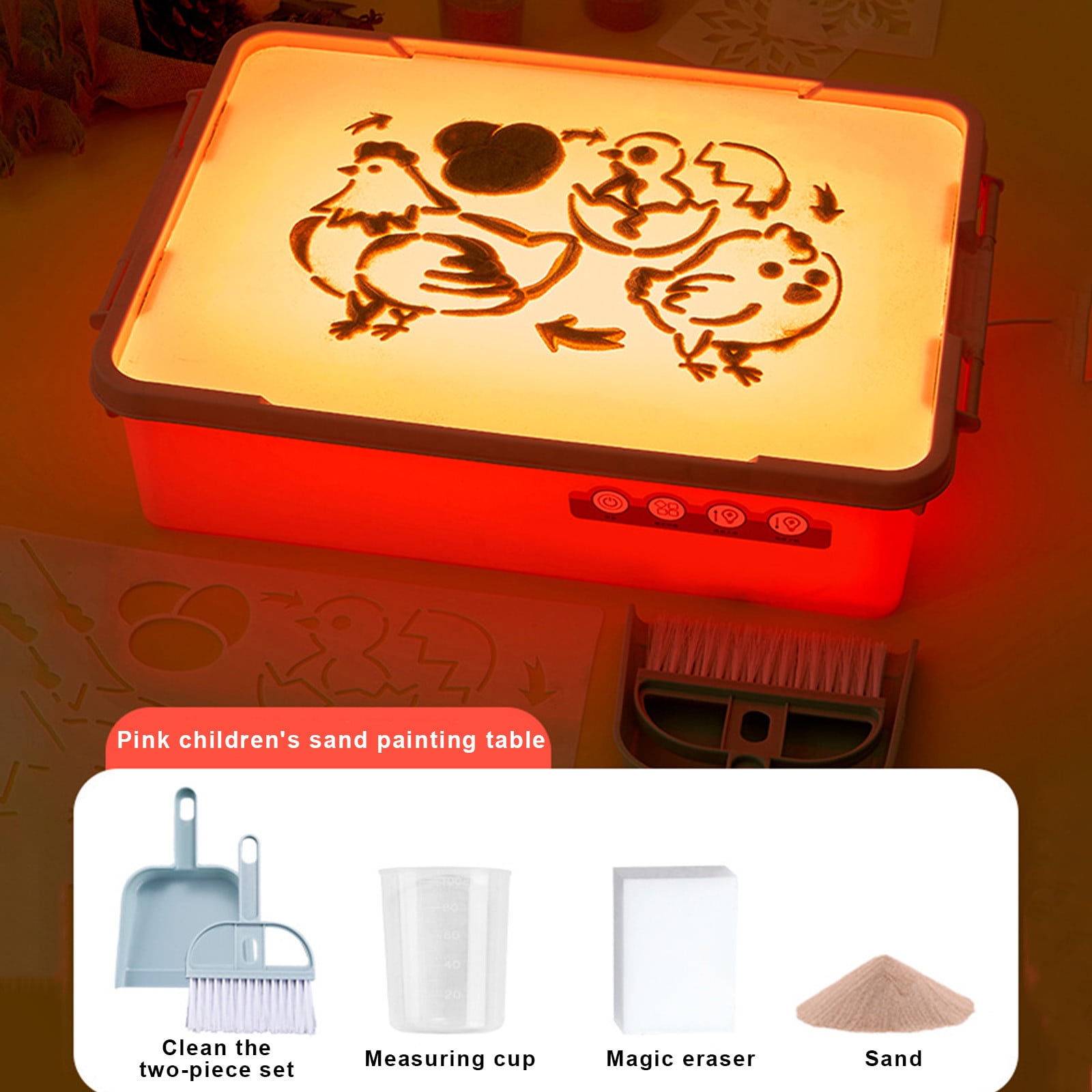 Qocolhg Light Table for Kids Manipulative | Sand Painting Light Box | Kids Light Table | Light Table Toys | Light Up Table for Kids | Sensory Light Table Accesories | 3 Modes,5-Level Dimming (Blue)