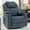 Gray Blue, variant on MEETWARM 360° Swivel Rocker Massage Recliner Chair - Ergonomic Manual Glider with Heat, Cup Holder, Side Pockets, Remote Control & USB Ports (Dark Grey)