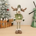 thumbnail image 7 of Christmas Reindeer Doll, Green Fabric Four-Legded Standing Decoration for Holiday Mantle and Tabletop Decor, 7 of 7