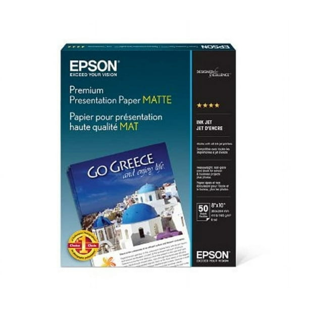 Papel Epson Premium Presentation MATTE 8 x 10 (20 x 25 cm), 50 hojas