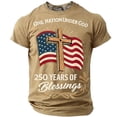 thumbnail image 4 of Patriotic Shirts for Men Waffle Knit American Flag Printed Henley Tops Plus Size Long Sleeve Fashion Golf Parade Polo Khaki L, 4 of 4