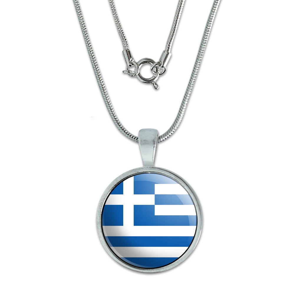 Greece Greek Flag Small Pendant by Graphics and More
