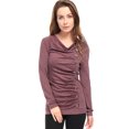 thumbnail image 3 of INSPIRE CHIC Haut Froncé à Manches Longues pour Femme, Col Bénitier, Boutons Décoratifs, Rouge, 2TG, Saint-Patrick, 3 of 6