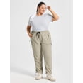 thumbnail image 7 of BALEAF Plus Size Pants for Women Hiking Cargo Water Resistant UPF 50+ Cargo Joggers Zipper Pockets Beige XL, 7 of 7
