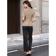 thumbnail image 3 of DARING DIVA Women's Short Sleever Notched Lapel Button Down Blazer Jacket XS Camel, 3 of 7