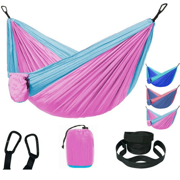 HOMEYA Kids Camping Hammock,Ultralight Portable Parachute Nylon Sling Swing Hammock,Durable Kids Camping Gear with Tree Strap & Carabiners,Up to 500lbs