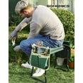 thumbnail image 2 of Garden Kneeler and Seat, Multifunctional Garden Kneeling Bench, Gardening Gifts for Women Men, Folding Gardening Stool, with 2 Tool Bags, 8-Inch Wide Kneeling Pad, Dark Green UGGK060L01, 2 of 17