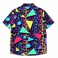 thumbnail image 5 of IWRICH 80s 90s Outfit for Men Short Sleeve Button down Hawaiian Shirt Funny Retro Beach Shirts Blue XL, 5 of 5