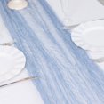 thumbnail image 6 of Balsa Circle 9 feet Dusty Blue Crinkled Sheer Organza Table Runner Party Events Reception Tableware Decorations Supplies, 6 of 8