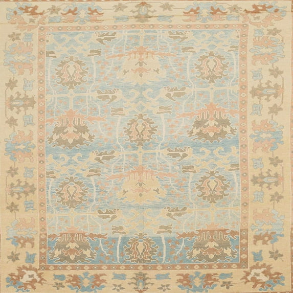 Ahgly Company Indoor Square Abstract Brown Oriental Area Rugs, 7' Square