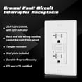 thumbnail image 2 of ELECTECK 3 Pack GFCI Outlets 20 Amp, Tamper Resistant (TR), Decor GFI Receptacles with LED Indicator, Ground Fault Circuit Interrupter, Dec, 2 of 7