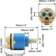 thumbnail image 5 of Replacement Ceramic Cartridge, Ceramic For Mixer Tap, Ceramic Cartridge 40 Mm, Blue, With Bottom, 5 of 5