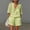#0220-Green, variant on Women's Short Sleeve Linen Shorts Set, Casual Round Neck Blouse with High Waist Pocket Shorts, Soft Breathable Summer Two Piece Outfit for Spring, Cute Cozy Matching Set Gift