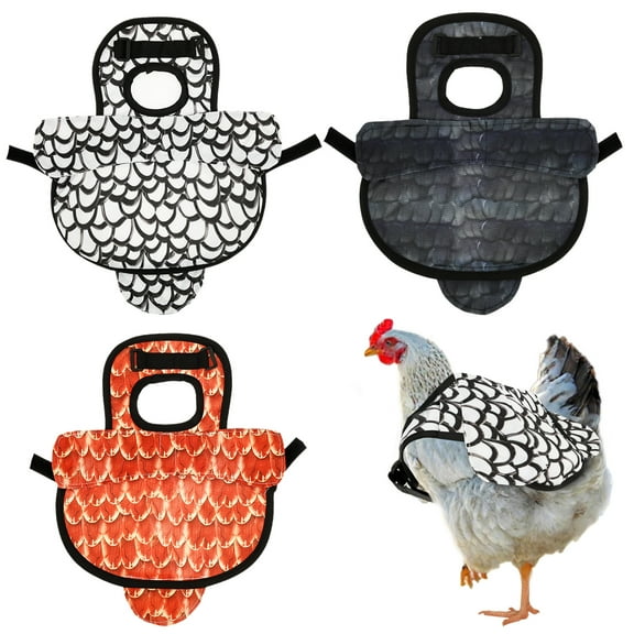 Threns 3 Pcs Chicken Saddle Waterproof Oxford Cloth Chicken Apron with Adjustable Shoulder Strap Comfortable Hen Saddle for Feather Growth