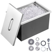 VEVOR 22"L x 17"W x 12"H Drop in Ice Chest, Stainless Steel Ice Cooler 40 qt Outdoor