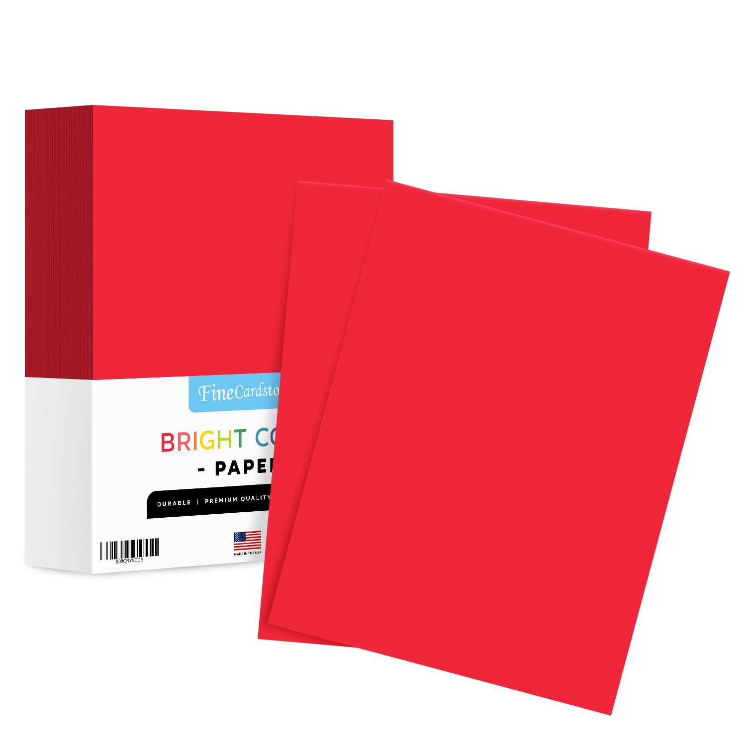 8.5 x 11 Color Paper, 24 lb/89 gsm, 500 Sheets per Pack (Re-Entry Red)