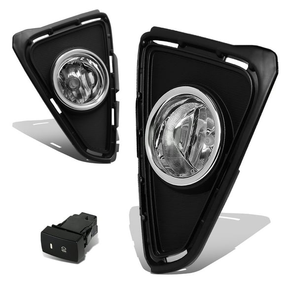 DNA Motoring FL-ZTL-169-CH For 2016 Toyota RAV4 XA40 Pair Bumper Driving Fog Light Lamp Switch Clear Lens