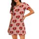 thumbnail image 1 of Easygdp Basset hound dog with paw Camisón de manga corta para mujer, informal, estampado, 1 of 6
