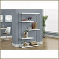 thumbnail image 5 of Bookshelf 5 Tier 60”h Modern | Glossy White Laminate Clear Tempered Glass | White MDF, 5 of 6