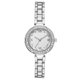 thumbnail image 1 of Reloj de pulsera de aleación con esfera redonda y diamantes de imitación de cuarzo de moda para mujer (blanco plateado), 1 of 2