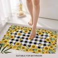 thumbnail image 6 of Yellow Sunflower Doormat Outdoor Entrance 24"x36", Summer Bee Floral Black White Plaid Absorb Moisture Dirt Door Mats, Non-Slip Rubber Backing Floor Mats Indoor, Low-Profile Front Door Rugs, 6 of 9