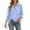Blue, variant on Tops for Women Lightweight Loose Fit Shirt Back Slit Asymmetric Blouse Tunic S-XL