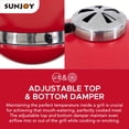 thumbnail image 6 of SUNJOY 20 inch Charcoal Grill, Egg-shaped Outdoor Grill with Pizza Stone, Ultimate BBQ Grill and Smoker with Wheels, Red, 6 of 13