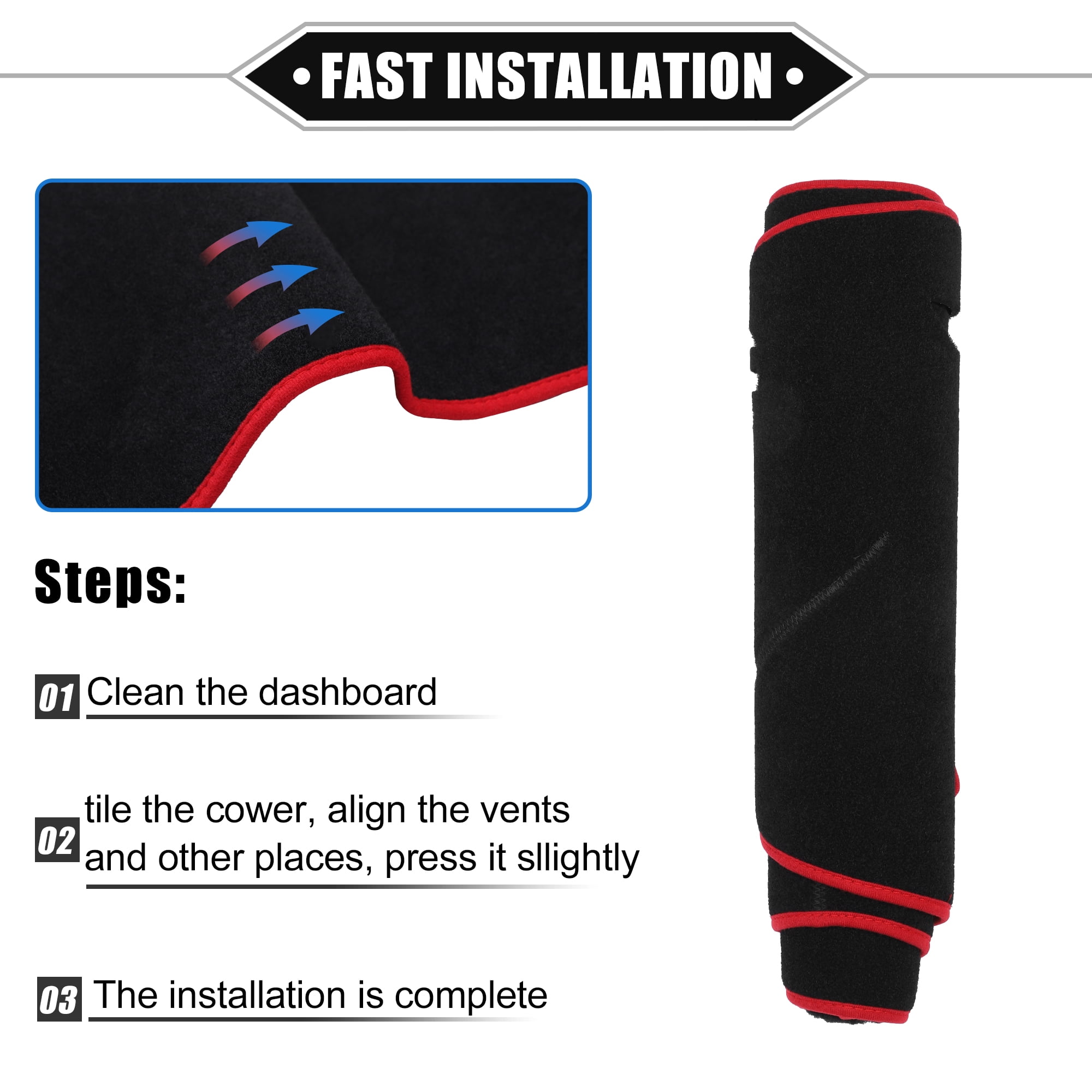 Unique Bargains Nonslip Protector Dashboard Cover for Dodge Dart 2013-2016 Red