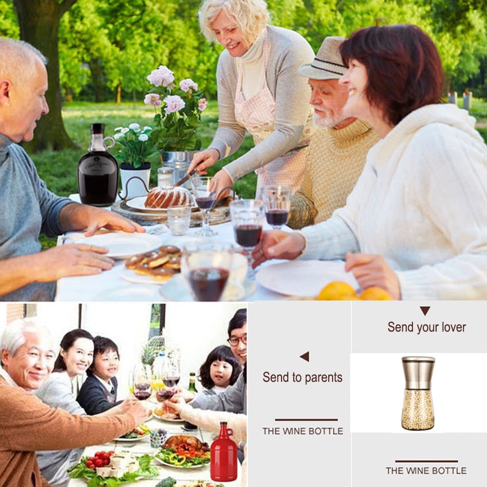 Pepper Grinder or Salt Shaker - Spice Mill with Brushed Stainless Steel, Adjustable Coarseness