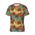thumbnail image 5 of Vsdgher Colorful Hawaii Palms Print Men's Dry Fit Mesh Athletic Shirts Moisture Wicking Tennis T-Shirt Tops, 5 of 9