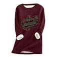 thumbnail image 1 of Prix Réduit! Aqestyerly Femmes Noël Tops Dégagement Femmes Mode Noël Impression Régulière Manches Hiver Vacances en Vrac Casual Manches Col Rond Chemise Tops, 1 of 2