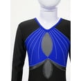 thumbnail image 5 of DPOIS Kids Girls Shiny Rhinestone Long Sleeve Full Body Unitard Jumpsuit Blue 6, 5 of 7