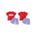 thumbnail image 2 of BemeyourBBs Toddler Baby Boys Fishing Outfit Infant Baby Boys Summer Clothes Short Sleeve Fishi Sailboat Embroidery Letters T-shirt with Pockets Striped Plaid Shorts Set, 2 of 9