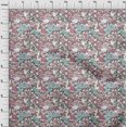 thumbnail image 4 of oneOone Polyester Lycra Turquoise Blue Fabric Florals Sewing Craft Projects Fabric Prints By Yard 56 Inch Wide, 4 of 6