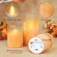 Fall Orange Flameless Candles Sandblasted Glass LED Candles Battery