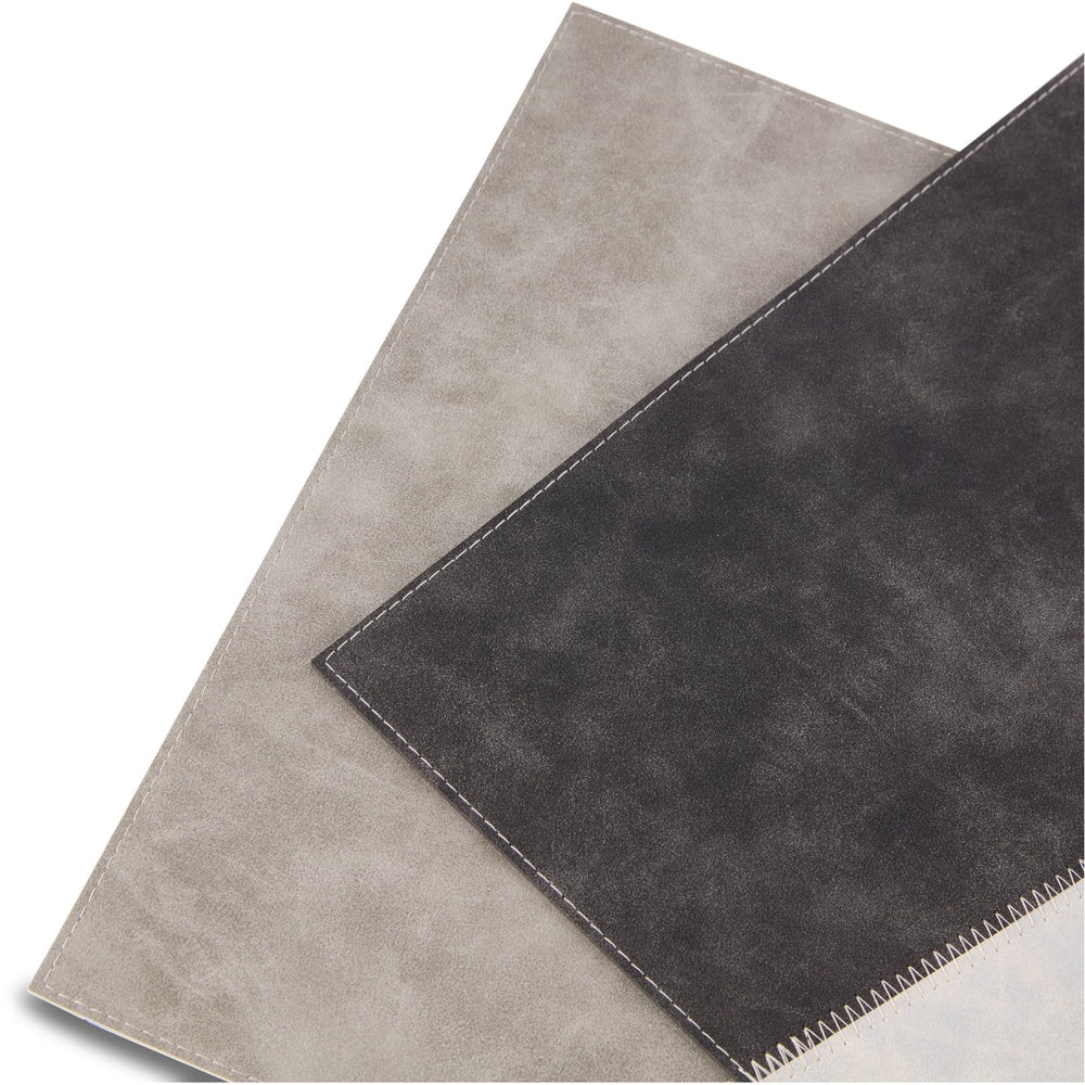 Ala Carte by Dainty Home Milano Patchwork Textured Faux Leather Placemats – Set of 4, Reversible, Non-Slip, Washable, Heat & Tear Resistant – 12x18 in Dining Table Mats
