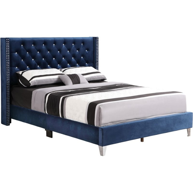 Lexi Navy Velvet King Bed Color, Manhattan Titanium King Size Bed