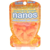 HEAROS Nanos Ear Plugs, Extra Small Foam Ear Plugs for Kids with Case, NRR 28, Orange, 12 pairs