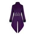 thumbnail image 4 of TFEOQRY Men's Steampunk Tailcoat Jacket Gothic Embroidered Frock Coat Party Performance Purple, 4 of 4