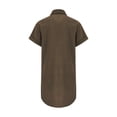 thumbnail image 7 of Blmnix Woman Dress Shift Short Dress Button Down Under Dress Mini Collared Brown Short Sleeve with Pockets Going Out Dress,M, 7 of 7