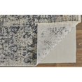thumbnail image 6 of 5' X 8' Ivory Gray And Taupe Abstract Power Loom Distressed Area Rug With Fringe, 6 of 7